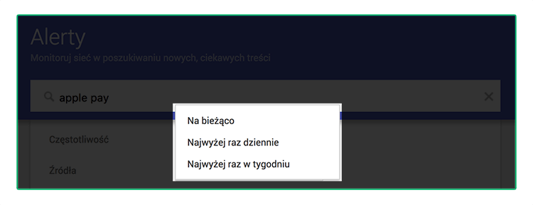 Google Alerts vs. Brand24 - grafika przedstawiająca częstotliwość alertów od Google.