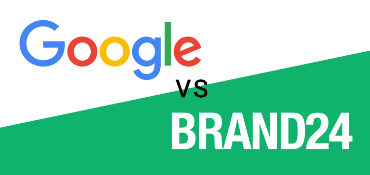 Grafika przedstawiająca porównanie Google Alerts vs. Brand24