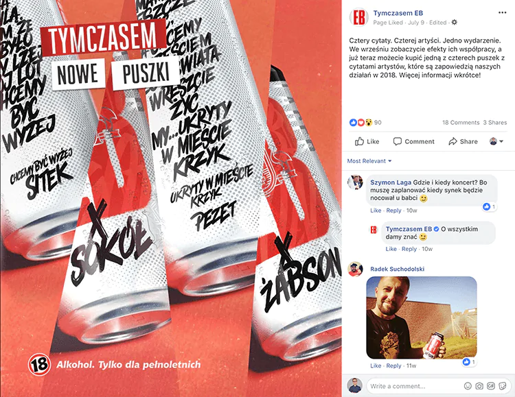 Grafika przedstawiająca dedykowany wzór puszek piwa EB.