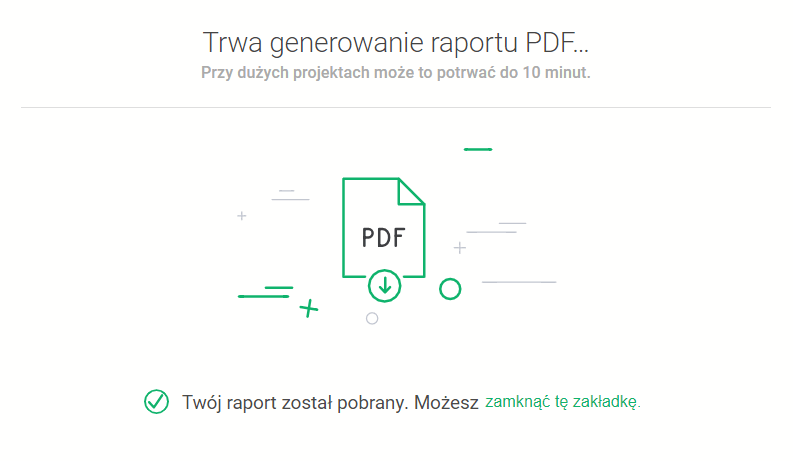 Generowanie Raportu PDF w Brand24 - etap końcowy