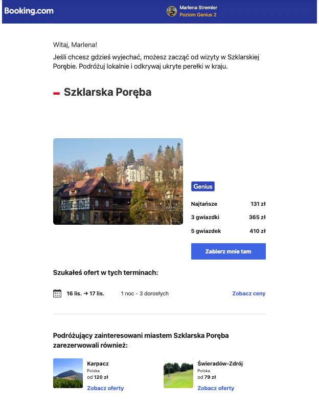 doświadczenia użytkownika na przykładzie Booking.com