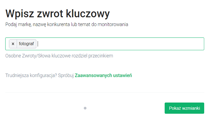 Pozyskiwanie klientów metodą social selling - grafika przedstawiająca zakładanie projektu w Brand24