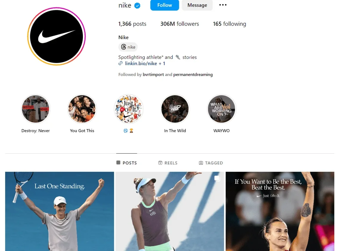 Nike buduje swoją tożsamość wizualną na Instagramie